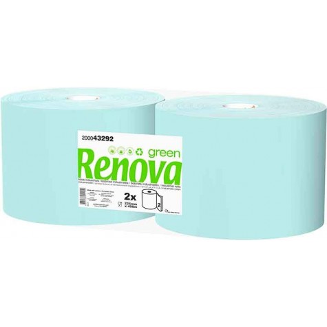 Bobina secamanos industrial 2 capas reciclada RENOVA | updirecto.es