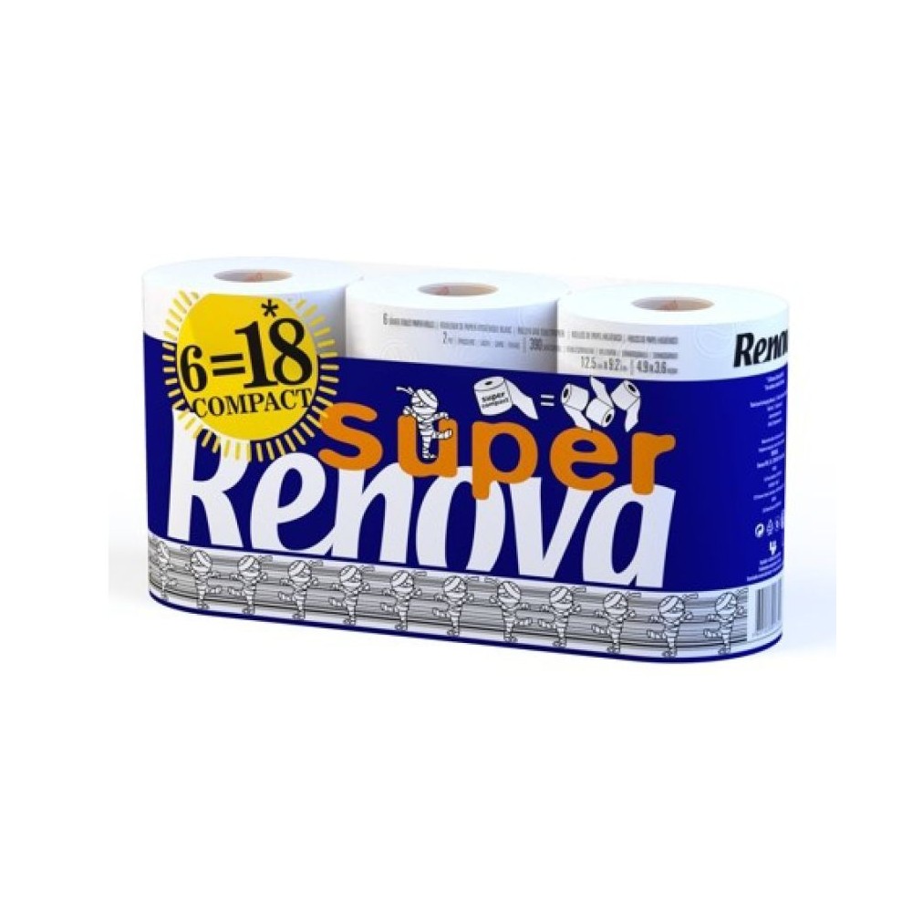 Papel higiénico dos capas pasta pura RENOVA